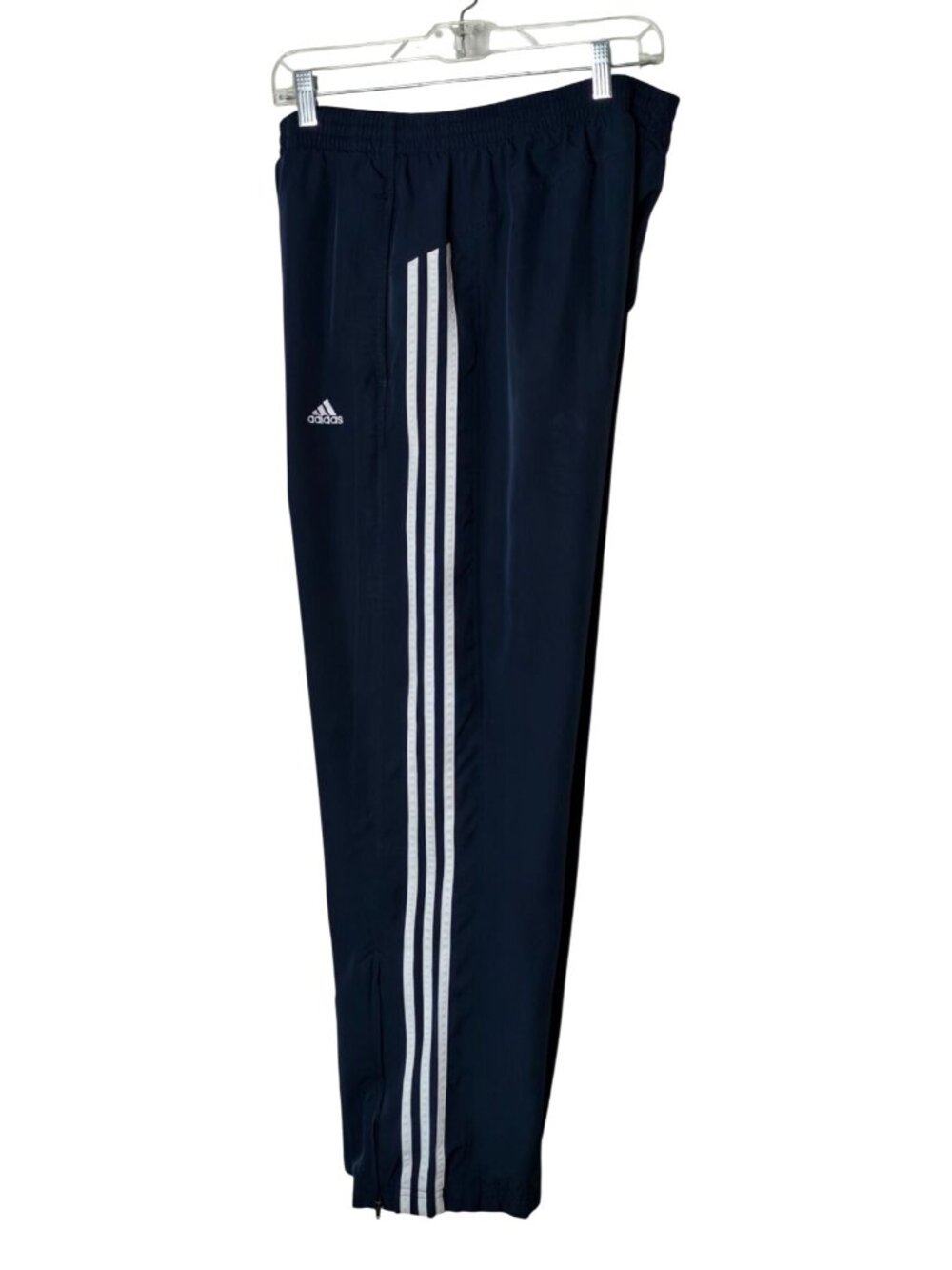 Adidas Mens M Clima365 Track Pants Navy Blue Pckts Zip Ankle Athletic Lined - Picture 2 of 6